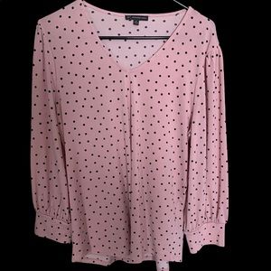 Pink polkadot blouse